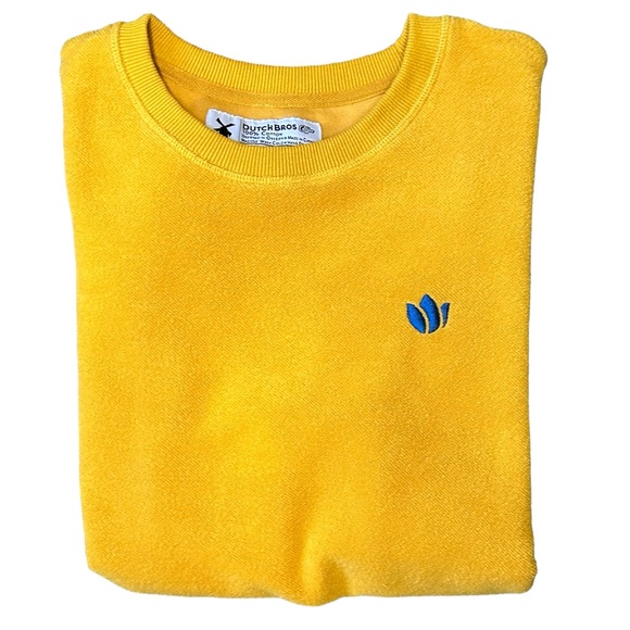 Dutch Bros SALE Gold Logo Crewneck Lightweight Fleece Sweater XS+Small+MED+L+XXL - Picture 3 of 17